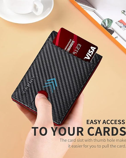 RUNBOX Wallet for Men Slim 11 Credit Card Holder Slots Leather RFID Blocking Small Thin Men's Wallet Bifold Minimalist Front Pocket Large Capacity Gift Box
