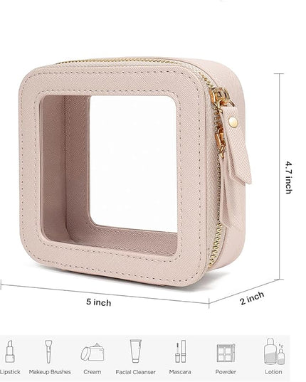 Travel Clear Makeup Bag Set, TSA Approved Cosmetic Bag Case with Zipper Portable Makeup Pouch Toiletry Bag Traveling Cosmetic Organizer Storage Bag Car Organizer Car Essentials