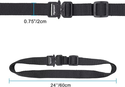 Vigorport Utility Straps Quick Release Nylon Backpack Accessory Bag Strap,Adjustable for Hiking,Travel,Outdoor Sports-4 Pack (Black-Metal Buckle, 0.75''W-24''L)
