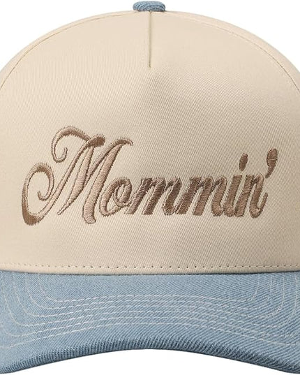 MIRMARU Two-Tone Vintage Canvas Trucker Hats for Men & Women, Adjustable Size Baseball Caps with Trendy Embroidered Design