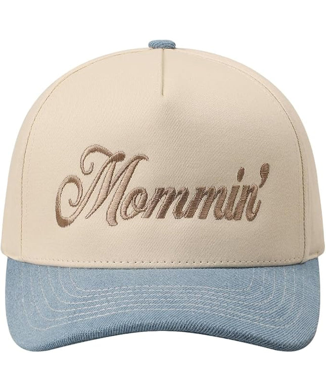 MIRMARU Two-Tone Vintage Canvas Trucker Hats for Men & Women, Adjustable Size Baseball Caps with Trendy Embroidered Design