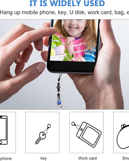 5Pcs Astronaut Keychain Phone Case Pendant Set for Mobile Phone Hanging Rope Accessories Space-Themed Charms for Mobile Decoration and Key Hanging Rope Random Style