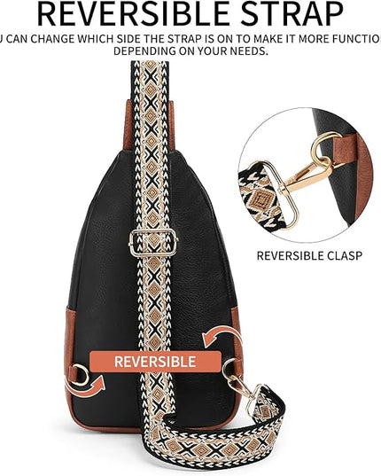FALAN MULE Crossbody Bags for Women Trendy Leather Sling Chest Bag Fanny Packs for Women
