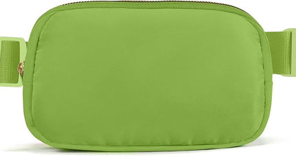 Cwualo Belt Bag Zipper Fanny Pack Crossbody Bags for Women,Fashion Nylon Waist Packs, Water Repellent Two Way wear with Adjustable Strap Gifts for Teenage Girls Women Men(pistachio)