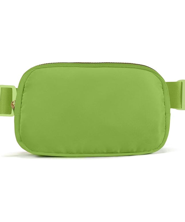 Cwualo Belt Bag Zipper Fanny Pack Crossbody Bags for Women,Fashion Nylon Waist Packs, Water Repellent Two Way wear with Adjustable Strap Gifts for Teenage Girls Women Men(pistachio)