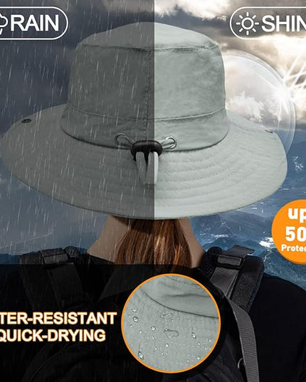 Sun Hats for Men Women Fishing Hat UPF 50+ Quick Dry Foldable Bucket Hat Adjustable Safari Hat for Beach Hiking
