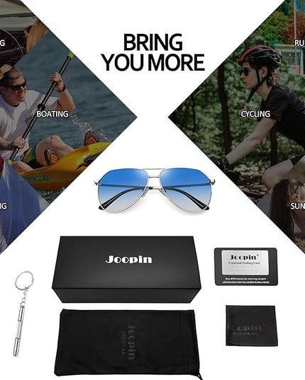 Joopin Polarized Metal Aviation Sunglasses Men, Classic Military Sun Glasses Women, Rectangle Shades UV400 Protection Costume
