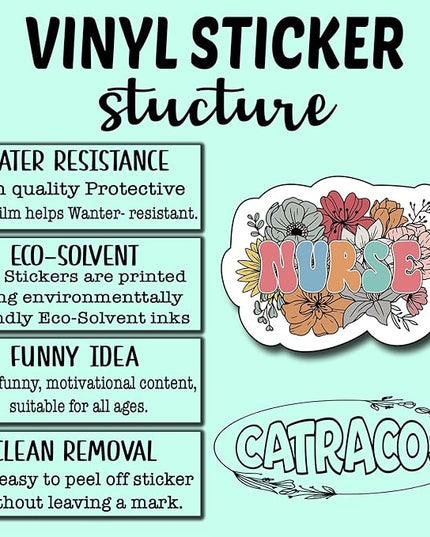 (3Pcs) Nurse Sticker, Sticker Gifts Decorate Books, Laptops, Nurse Practitioner Water Bottles Kindles Stickers, Phones Tumbler Waterproof Vinyl 3" Inch