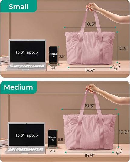 BAGSMART Tote Bag for Women, Tote Bag with Zipper Work Tote with Compartments Nurse Shoulder Hanbag for Travel, Gym