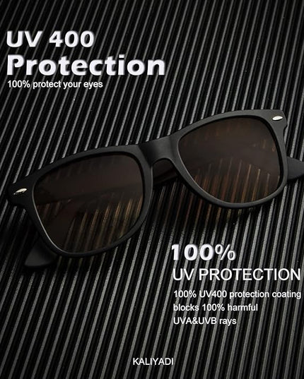 KALIYADI Polarized Sunglasses for Men and Women Matte Finish Sun glasses Color Mirror Lens UV Blocking (3 Pack)