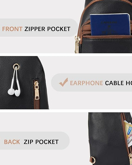 BOSTANTEN Small Sling Bag for Women Leather Crossbody Bags Fanny Pack Chest Bag for Travel