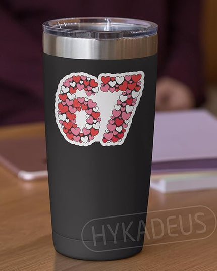 (3Pcs) Six Seven 67 Valentine Meme Stickers Valentine’s Day 67 Meme Sticker Vinyl Decals Waterproof for Laptop, Water Bottle, Tumbler, Helmet, Scrapbooking, 3" x 2.5"