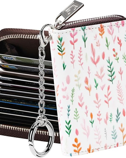 FurArt Zipper Wallet Women, RFID Blocking Credit Card Wallet, Business Card Holder, Compact Size KeyChain Wallet