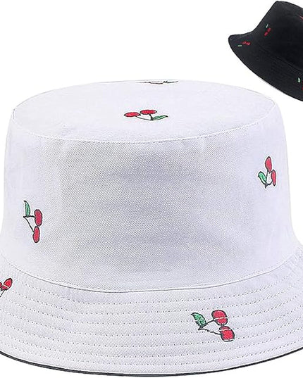 XYIYI Cute Bucket Hat Beach Fisherman Hats for Women, Reversible Double-Side-Wear