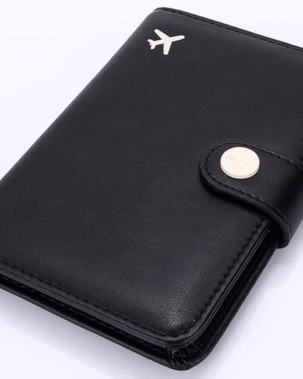 ZOPPEN Passport Holder Women Men, Passport Cover Travel Wallet Rfid Blocking Passport Wallet Cover Case Travel Essentials Document Organizer, Black