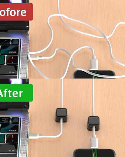18 Pack Magnetic Cord Organizer Holder,Strong Adhesive Desk Cable Management Easy Open,Organize Phone Charging Cords Wire Holder Organizer Neatly for Home,Office,Car,Desk,Nightstand-Black