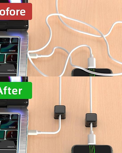 10 Pack Magnetic Cord Organizer Holder, Adjustable Cable Clips, Strong Adhesive Desk Cable Management Clips for Nightstand, Office, Car, Easy Open Design for Tidy Wire Organization