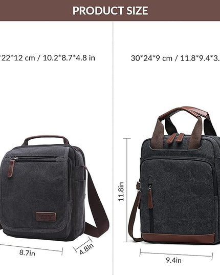 mygreen Small Canvas Crossbody Shoulder Bag Messenger Bag Work Bag
