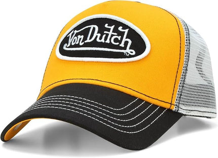 Von Dutch Unisex Trucker Hat - Curved Bill Mesh Back Retro Classic Adjustable Snapback Baseball Cap for Men and Women