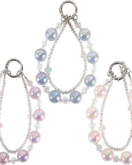 Phone Charm for Women, Anti-Theft Phone Wrist Strap Hands-Free & Beaded Chain,Tether Tab