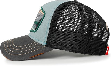 ililily Premium Howels Embroidery Vintage Baseball Cap Distressed Trucker Hat