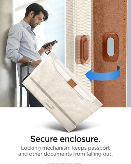 Spigen Life for Passport Card Cover Holder with RFID Blocking Technology Wallet Travel Documents Organizer Protector Accessories, SIM Card Pin Included