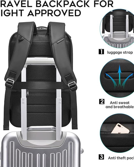 BANGE Business Laptop Smart backpack Can Hold 15.6 Inch Laptop Commute Backpack Carry on bag for men and women (Black)