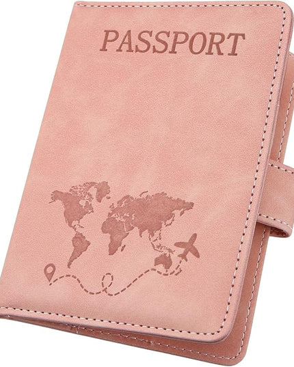 ILIYAH-Passport Cover-Passport Holder Travel Wallet-RFID Blocking Passport Case Travel Accessories Card Holder Wallet Unisex Travel Gifts(Pink)