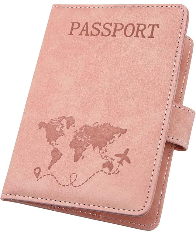 ILIYAH-Passport Cover-Passport Holder Travel Wallet-RFID Blocking Passport Case Travel Accessories Card Holder Wallet Unisex Travel Gifts(Pink)