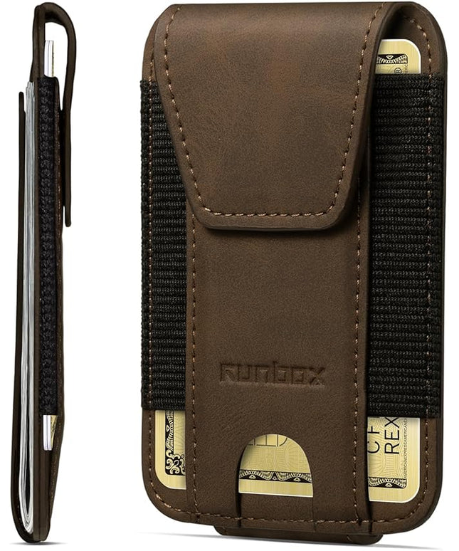 RUNBOX Slim Wallet for Men Front Pocket wallet with Magnetic Money Clip Minimalist Leather RFID Blocking wallet