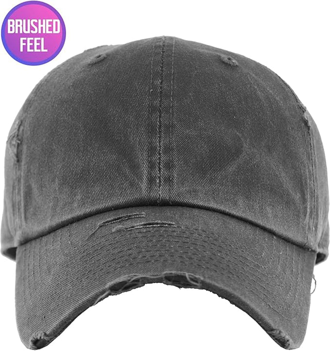 KBETHOS Vintage Washed Distressed Cotton Dad Hat Baseball Cap Adjustable Polo Trucker Unisex Style Headwear