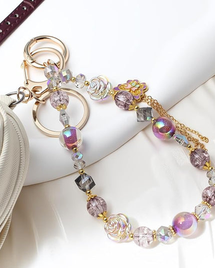 Beaded Phone Wrist Strap,Crystal Keychain Wristlet,Camera Strap Wrist,Cute Phone Chain Wristlet Purse Bag Charms