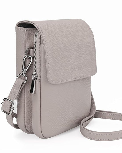 befen Genuine Leather Small Crossbody Bags for Women, Cell Phone Cross body Purse Bag with RFID Blocking Card Slots