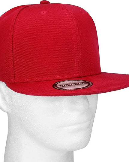 Classic Snapback Hat Cap Hip Hop Style Flat Bill Blank Solid Color Adjustable Size