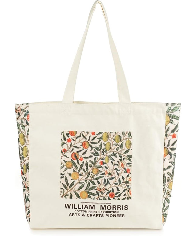 BROADREAM Aesthetic Canvas Tote Bag for Women, Vintage Reusable Book Tote Bag with Inner Zipper Pocket