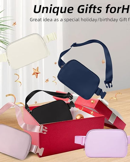 Belt Bag for Women, Cross Body Fanny Pack Fashion Waist Packs Everywhere Belt Bag with Adjustable Strap Gifts for Teen Girls Women Men (White)