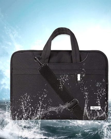 Voova Laptop Bag 17 17.3 Inch Waterproof Laptop Sleeve Case with Shoulder Straps & Handle, Computer Case Cover Slim Briefcase Compatible with 17-18” Hp Dell Asus Acer, Black
