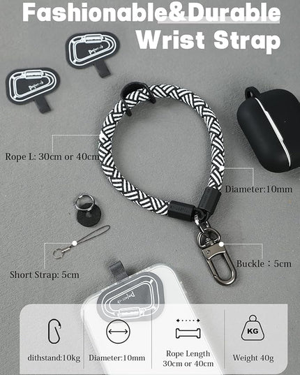project-cb Hand Wrist Phone Strap,Phone Lanyard Patch ×2,Cell Phone Case Holder,Wristlet Strap for Key,AirPods,Camera (Liberty Line, 15.7inch)