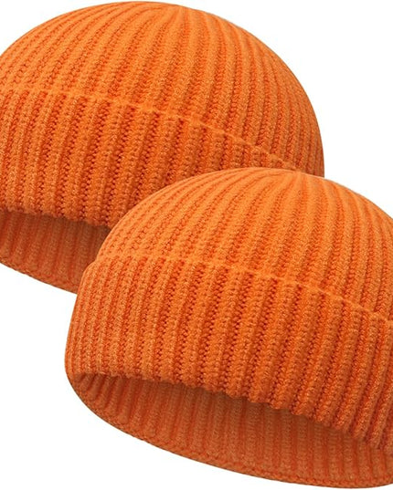 Wool Fisherman Beanies for Men Women Short Cuff Knit Beanie Winter Warm Hats Trawler Hat Stylish Watch Cap