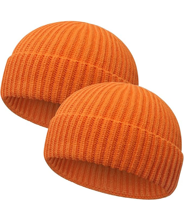 Wool Fisherman Beanies for Men Women Short Cuff Knit Beanie Winter Warm Hats Trawler Hat Stylish Watch Cap