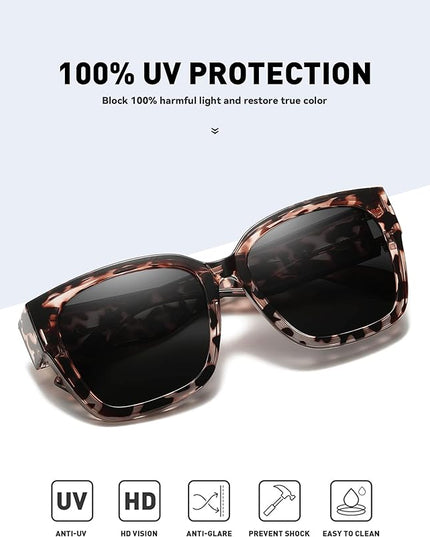 MEETSUN Oversized Fit Over Glasses Sunglasses for Women Men Large Trendy Polarized Sunglasses for Driving UV Protection
