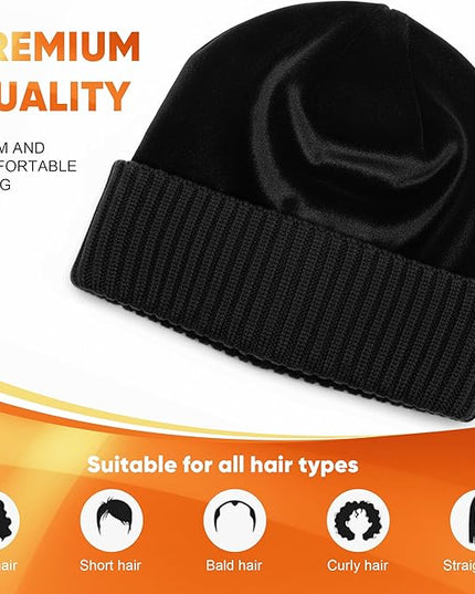 Merino Wool Beanie Hat for Men Women - Thermal Knitted Winter Hat for Large Heads Hiking Running Cap Wrap for Cold Weather