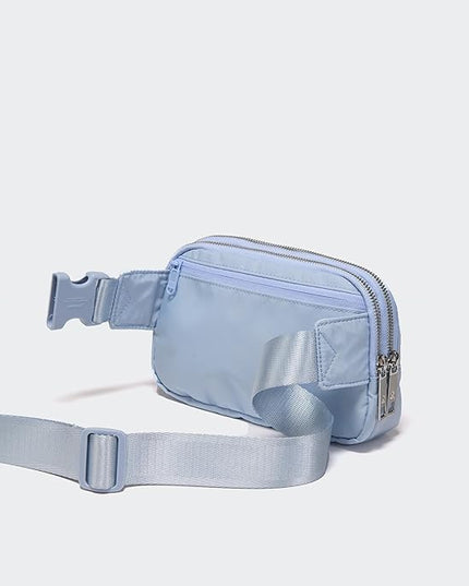 Pander Everywhere Belt Bag for Women, 5 Zipper Pockets Nylon Crossbody Fanny Pack Purse (Windmill Blue).