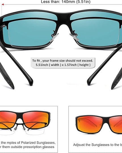 MEETSUN Fit Over Glasses Sunglasses for Men Women,Wrap Around Sunglasses Polarized UV400 Protection