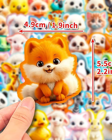 100PCS Animal Stickers and Vinyl Decals – Cute Monster & Critter Waterproof Stickers for Journals, Scrapbooks, Water Bottles, Laptops – Great for Kids, Teens, Boys, Girls