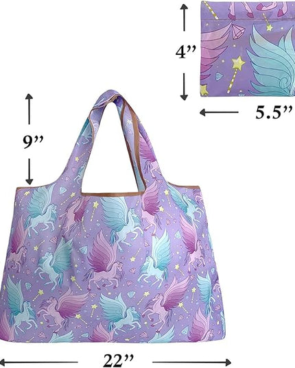 allydrew Large Foldable Tote Nylon Reusable Grocery Bags