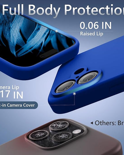 FireNova Magnetic for iPhone 17 Case, Compatible with MagSafe, [Integrated Silicone Camera Control Button] [Camera Protection] Anti-Scratch Microfiber Lining Phone Case, 6.3", Klein Blue