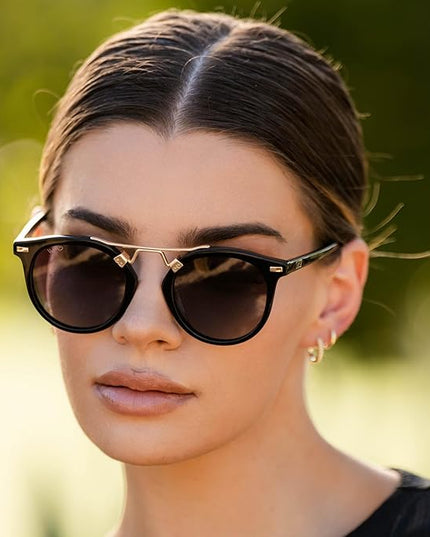WearMe Pro - Women's Polarized, Round Retro, Double-Bridge Vintage Sunglasses