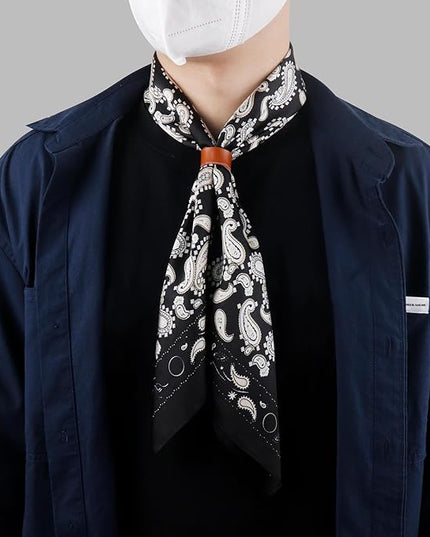 27.5 Inches Square Silk Feeling Neck Scarf for Men Necktie Silk Bandanas Pocket Square Cowboy Scarves