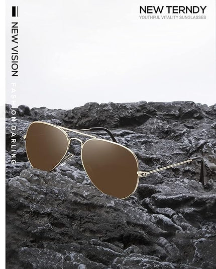 KALIYADI Classic Aviator Sunglasses for Men Women Driving Sun glasses Polarized Lens UV Blocking